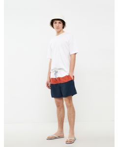 Men's Short Color-Blocked Swim Shorts