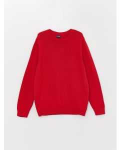 Crew Neck Basic Long Sleeve Boy Tricot Sweater