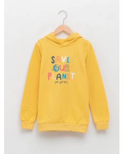 Hooded Printed Long Sleeve Boy Sweatshirt