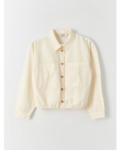 Basic Long Sleeve Gabardine Girl Shirt