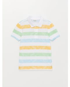 Polo Neck Striped Short Sleeve Boy T-Shirt