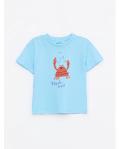 Crew Neck Short Sleeve Printed Cotton Baby Boy T-Shirt