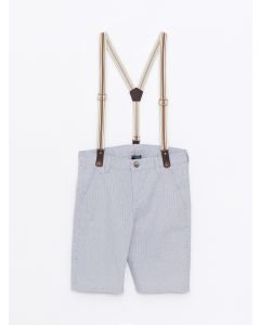 Striped Gabardine Boys Shorts and Suspenders