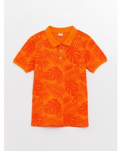 Polo Neck Patterned Short Sleeve Boy T-Shirt