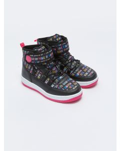 Printed Lace-up Velcro Girls' Ankle Boy Boots