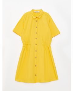 Shirt Neck Basic Short Sleeve Girl Dress