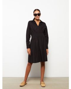 Shirt Neck Regular Long Sleeve Poplin Maternity Dress