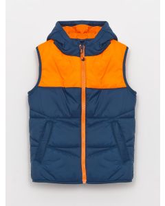 Hooded Color Block Boy Inflatable Vest