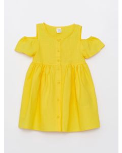 Crew Neck Basic Cotton Baby Girl Dress