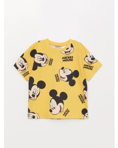 Crew Neck Short Sleeve Mickey Mouse Printed Baby Boy T-Shirt