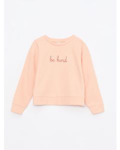 Crew Neck Embroidered Long Sleeve Girl Sweatshirt