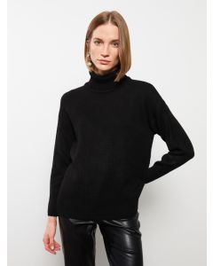 Turtleneck Regular Long Sleeve Women's Tricot Sweater