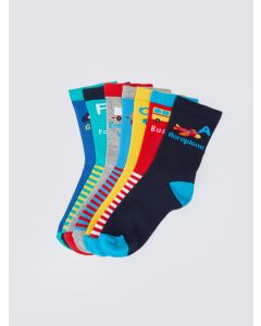 Patterned Boy Socket Socks 7-pack