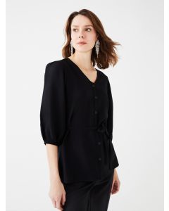 V Neck Straight Women Blouse