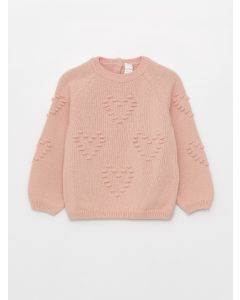 Crew Neck Long Sleeve Baby Girl Tricot Sweater