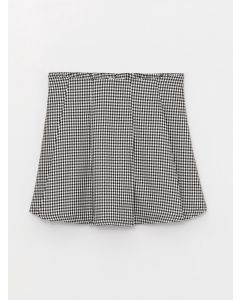 Elastic Waist Plaid Girl Short Skirt