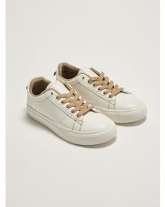 Women's Leather-Look Lace-Up Sneaker