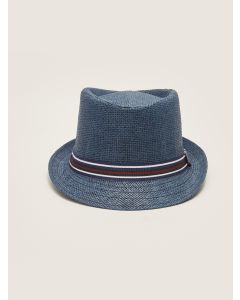 Piping Detailed Straw Men's Fedora Hat