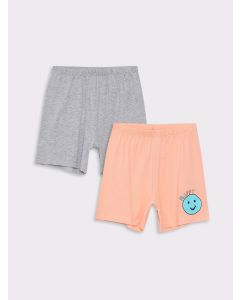 Elastic Waist Printed Girls' Pajama Shorts 2-Pack