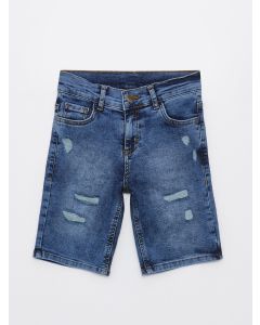 Ripped Detailed Boy Jean Shorts