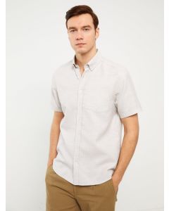 Regular Fit Men's Short Sleeve Dobby Shirt