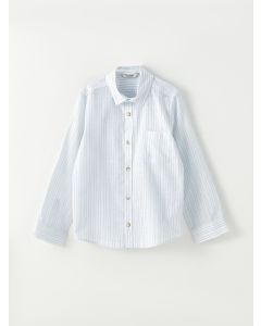 Striped Long Sleeve Poplin Boy Shirt