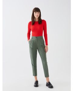 Women's High-Waisted Carrot Cut Plain Pants