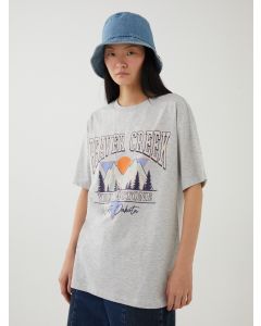 Crew Neck Printed Short Sleeve Oversized T-Shirt