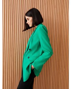 Women's Straight Long Sleeve Gabardine Blazer Jacket