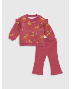 Crew Neck Bambi Baby Girl Sweatshirt and Tights 2 Pack