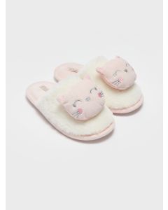 Printed Plush Girls' Indoor Slippers