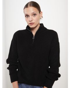 Half Turtleneck Regular Long Sleeve Women's Tricot Sweater