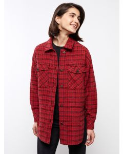 Buttoned Plaid Long Sleeve Women's Shirt