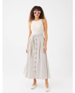 Elastic Waist Striped Women Skirt