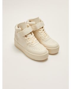 Leather Look Ankle Length Women's Sneakers