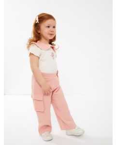 Cargo Basic Baby Girl Trousers with Elastic Waist