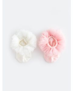 Basic Feather Detailed Baby Girl Booties 2 Pieces