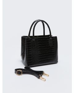 Leather Look Crocodile Patterned Women's Sleeve Bag