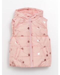 Hooded Patterned Baby Girl Vest