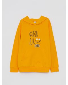 Hooded Printed Long Sleeve Boy Sweatshirt