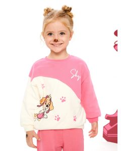 Crew Neck Long Sleeve Paw Patrol Printed Baby Girl Sweatshirt