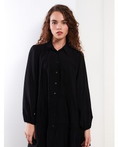 Shirt Collar Straight Long Sleeve Oversize Women's Tunic