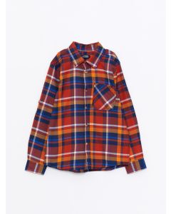 Plaid Long Sleeve Gabardine Boy Shirt