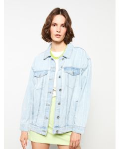 Shirt Neck Regular Long Sleeve Women's Jean Jacket