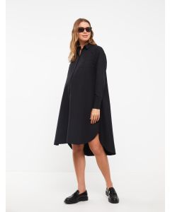 Plain Long Sleeve Maternity Shirt Dress