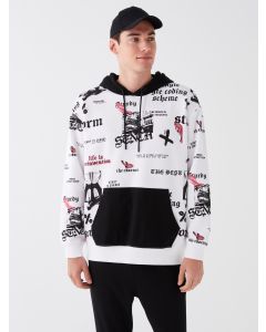 Hooded Long Sleeve Printed Men's Hoodie