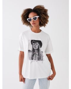 Crew Neck Printed Short Sleeve Oversized T-Shirt