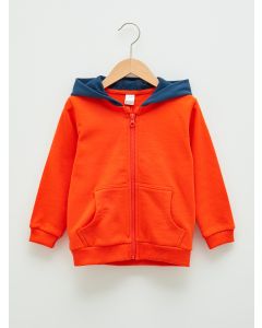 Hooded Long Sleeve Basic Baby Boy Zippered Sweatshirt