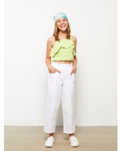 Elastic Waist Basic Gabardine Girl Trousers