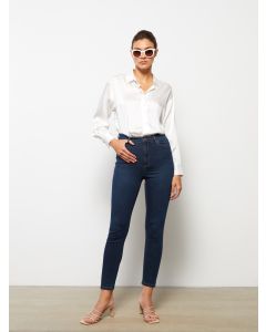 Skinny Fit Regular Pocket Detailed Women's Denim Trousers